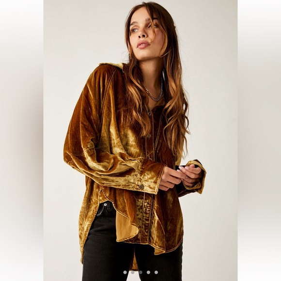 Free People Night Skies Velvet Top - Picture 2 of 4